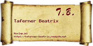 Taferner Beatrix névjegykártya